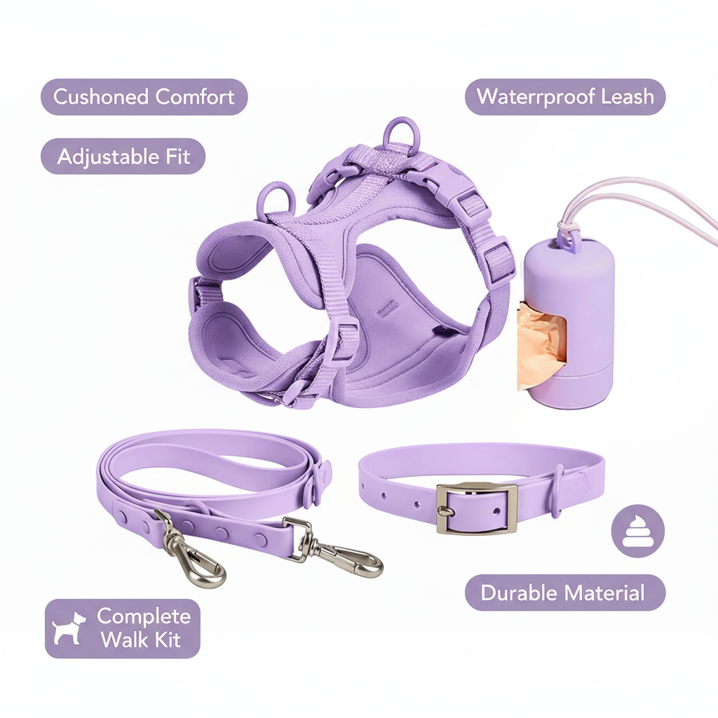 Cushioned Harness + Waterproof Leash Walk Kit Thumbnail