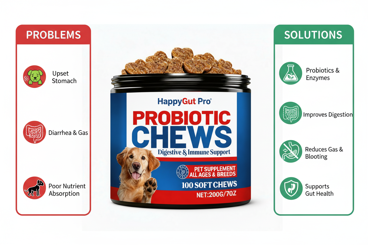 HappyGut Pro Dog Digestive Chews - Problems & Solutions